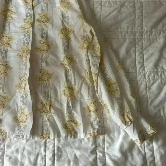 Floral western long sleeve shirt button up romantic coquette women's - Picture 4 of 8